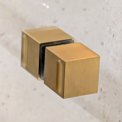 Poignée de porte de douche sur mesure en laiton brossé - Bouton de porte de douche ATAKAMA laiton brossé