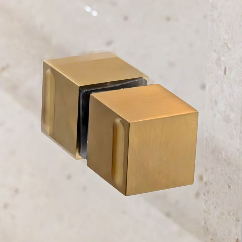 Poignée de porte de douche sur mesure en laiton brossé - Bouton de porte de douche ATAKAMA laiton brossé