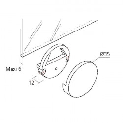 Pièce de fixation de miroir - PI - Diam. 35mm
